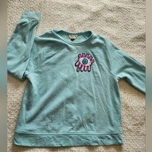 100% Cotton Universal Thread Teal Sweatshirt with Eye Patch